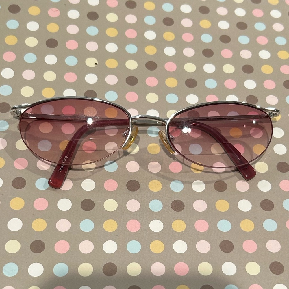 Kenneth Cole “Bottoms Up” silver tone rose-colored lenses prescription/bifocals